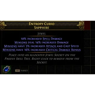 Path of Exile 2 Early Access Softcore Entropy Curio Sapphire Minion Jewel