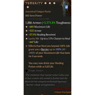 S11 Temerity 4GA special affix max roll 100% Diablo 4