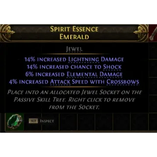 Path of Exile 2 Early Access Softcore Spirit Essence Emerald jewel