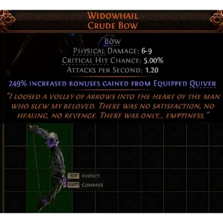 Path of Exile 2 Early Access Softcore Widowhail Crude Bow High roll 249%