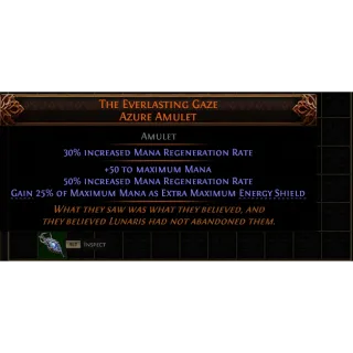 Path of Exile 2 Early Access Softcore the Everlasting Gaze Azure Amulet high roll