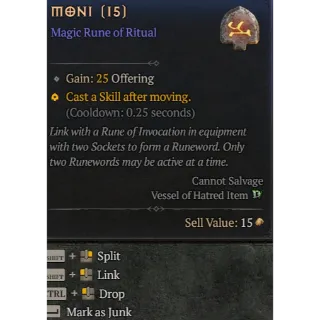 S10 Rune Moni x6 Diablo 4