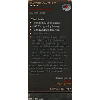 S11 4GA Galvanic azurite special affix high roll 58% Diablo 4