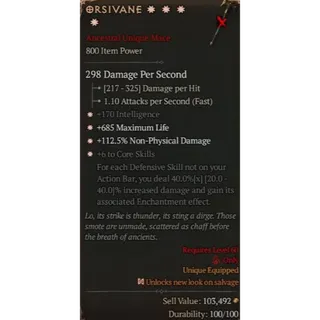 S12 4GA Orsivane special affix Max roll 40% Diablo 4