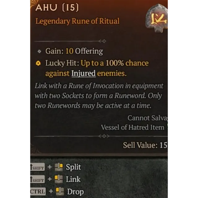 S8 Rune Ahu x1 Diablo 4 - Diablo IV Game Item - Gameflip