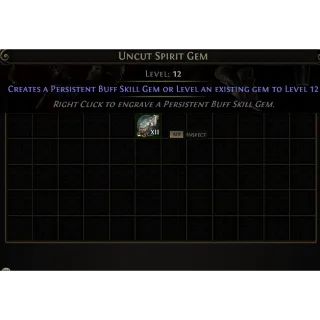 Path of Exile 2 Early Access Softcore Uncut Spirit Gem LV 12