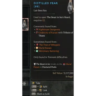 S10 Distilled Fear x2000 Diablo 4 