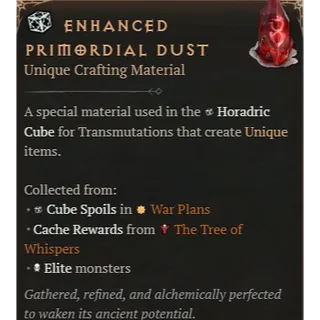 3x Enhanced Primordial Dust Diablo 4 S13
