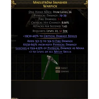 Path of Exile 2 Early Access Softcore Warpick Mace