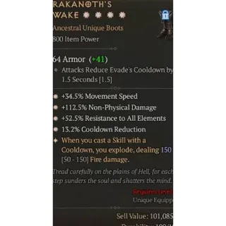 Season 6 800IP 4GA Rakanoth's Wake special affix max roll Diablo 4