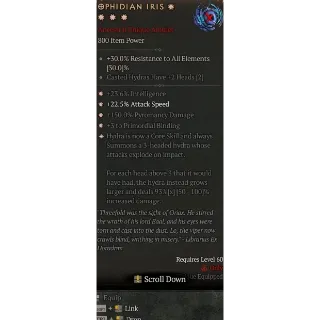 S10 Ophidian Iris 4GA Special affix high roll 93% Diablo 4