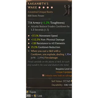 Diablo 4 S11 4GA Rakanoth's wake Special affix high roll
