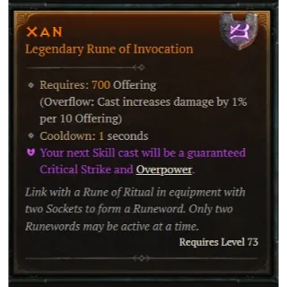 Season 7 Rune Xan x6  Diablo 4