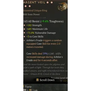 Diablo 4 S12 4GA Argent Veil special affix high roll 59%