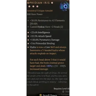 S11 Ophidian Iris 4GA Special affix max roll 100% Diablo 4 D4