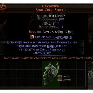 Path of Exile 2 Early Access Softcore Sigil Crest Shield