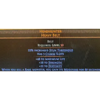 Path of Exile 2 The last of the Druids SC Headhunter Heavy Belt POE 2