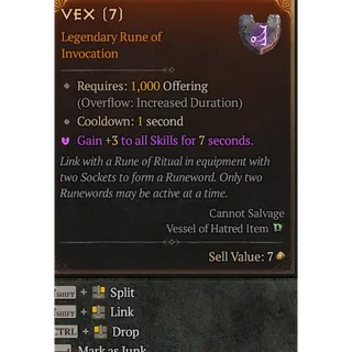 S13 Rune Vex x12 Diablo 4 