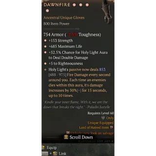 Diablo 4 S11 4GA Dawnfire special affix high roll