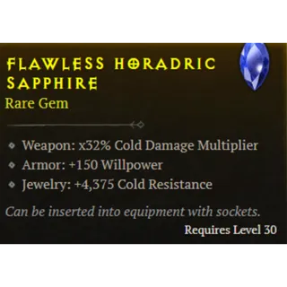 8x Flawless Horadric Sapphire Diablo 4 S13