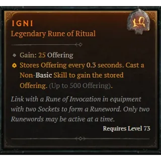 Season 7 Rune Igni x3 Diablo 4