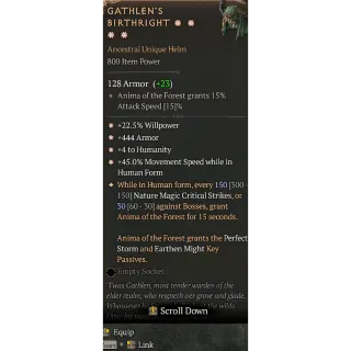 S10 Gathlen's Birthright 4GA Special affix max roll 150 Diablo 4