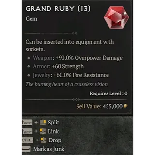 10x Grand Ruby Diablo 4 S12