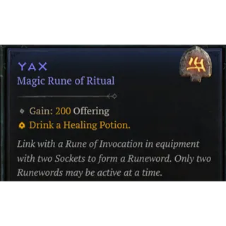 Rune Yax x50 Diablo 4 Season 11