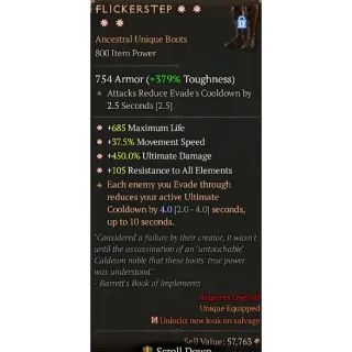 S11 flickerstep 4GA special affix max roll 4 Diablo 4 