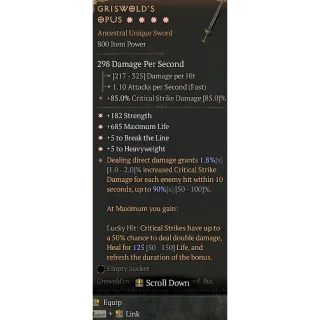 Diablo 4 S11 Griswold's opus 4GA special affix high roll 90%