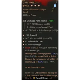 S12 Griswold's opus 3GA special affix Max roll 100% Diablo 4