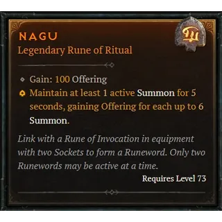 Nagu Rune x12  Season 12 Diablo 4 