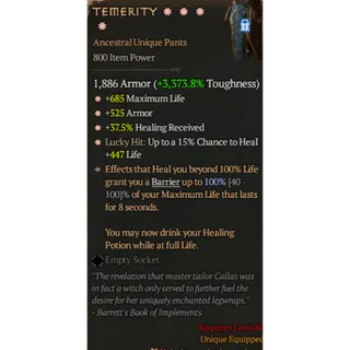 S11 Temerity 4GA special affix max roll 100% Diablo 4