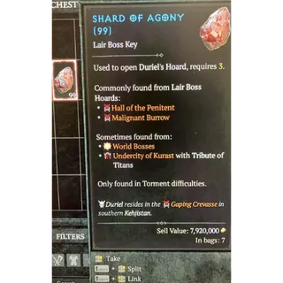 S11 Shard of agony x2000 Diablo 4