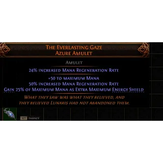 Path of Exile 2 Early Access Softcore the Everlasting Gaze Azure Amulet