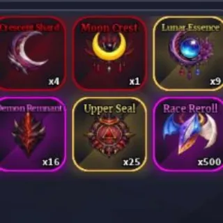 MOON SLAYER SET/W FREE 500 RACE REROLLS