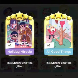 All Good Things + Holiday Miracle - Monopoly GO - Goold card