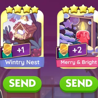 Wintry Nest + Merry & Bright - Monopoly GO - Goold card