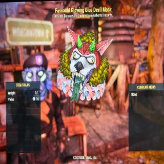 Glowing Blue Devil Mask