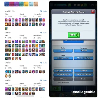 Clash Royale-Premium Level[60]-Kt 15-Evolution[17x]-Max Card 78[25xElite]-Tower Collection[12x]-Emote[125x]