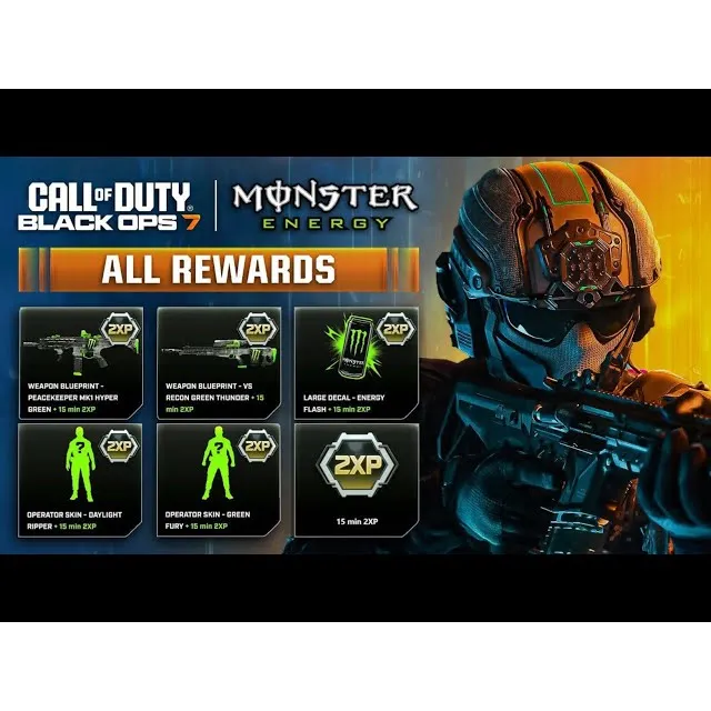 Daylight Ripper Operator Black Ops 7 Monster Energy Code Bundle (6 codes) - Call of Duty: Black ...