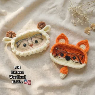 Crochet Glasses Holder Pattern PDF – Cute Fox & Sheep Amigurumi Eyeglass Holder, Beginner Friendly