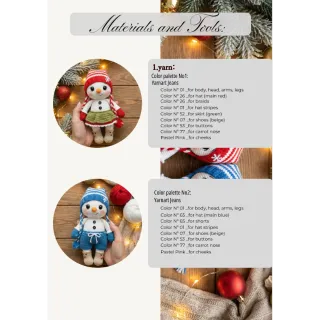Christmas Snowman Amigurumi Pattern PDF – Beginner-Friendly Crochet Toy, English Instructions, Holiday Decor