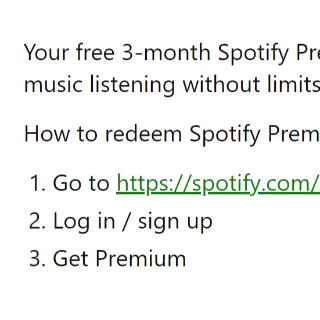 3 Free months of spotify Premium
