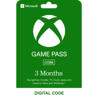 Xbox Game Pass Core 3 Months