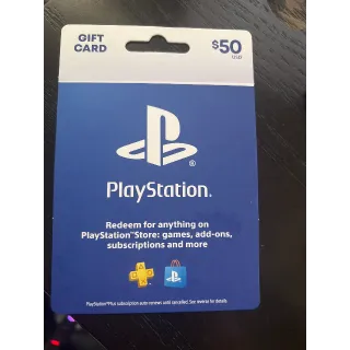 $50.00 USD PlayStation Store