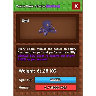 Grow a Garden - MIMIC OCTOPUS VENOM