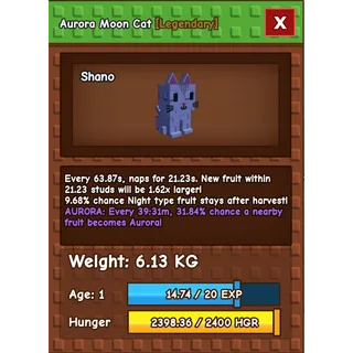 Grow a Garden - moon cat ( aurora , huge )