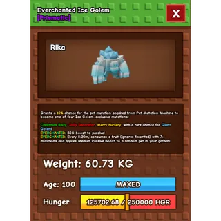 Grow a Garden - ice golem ( huge , evechanted )
