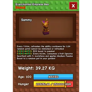 Grow a Garden - empress bee ( everchanted , sime huge )